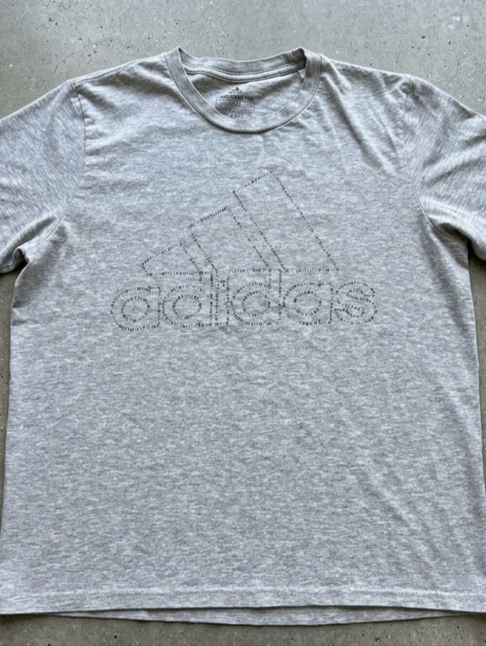 Adidas Men's Heather Gray Short-Sleeve Logo Tee Size M